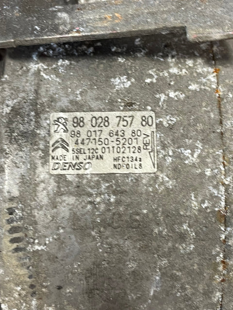 Citroen Berlingo/Peugeot Partner AIR CONDITIONING PUMP (2Pin) (Damaged Pulley) 2008-2016 P/N 9802875780 - 9