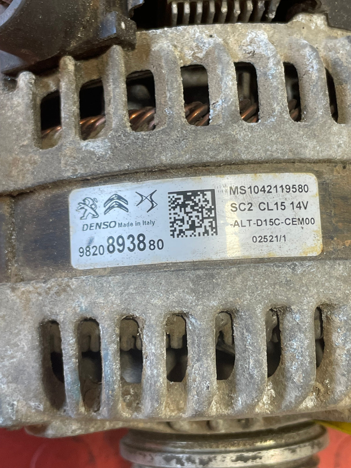 Citroen Berlingo/Dispatch /Peugeot Partner/Vauxhall Combo/Toyota Proace City ALTERNATOR 1.5 2019-2024 P/N 9820893880 - 9