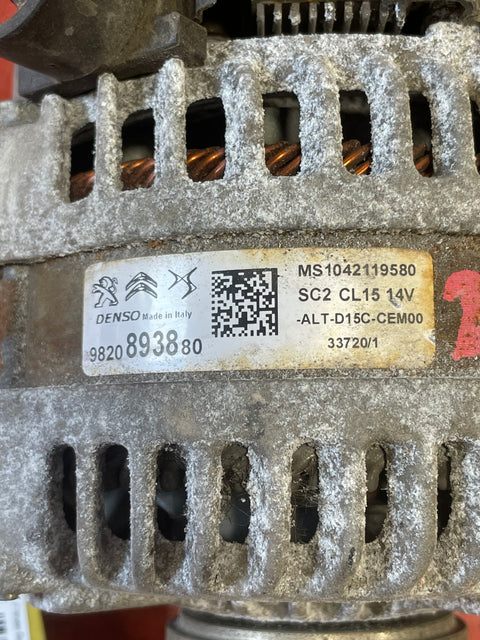 Citroen Berlingo/Dispatch /Peugeot Partner/Vauxhall Combo/Toyota Proace City ALTERNATOR 1.5 2019-2024 P/N 9820893880 - 8