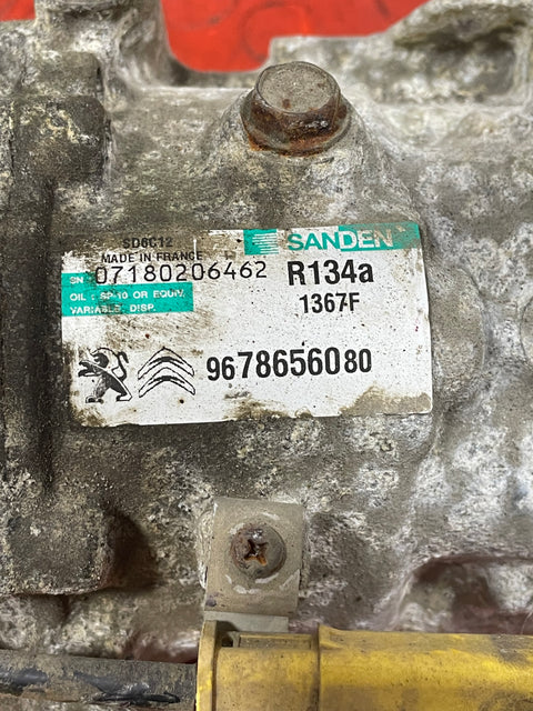 Citroen Berlingo/Peugeot Partner AIR CONDITIONING PUMP W/ HOSE (2Pin) 2011-2018 P/N 9678656080 - 3