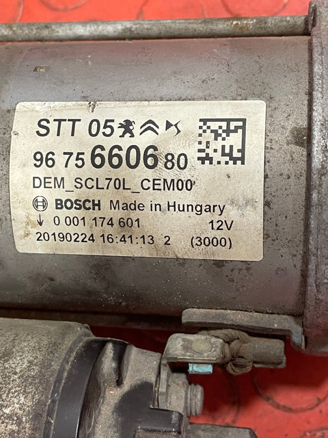 Citroen Berlingo/Peugeot Partner STARTER MOTOR 6 SPEED 2019-2023 1.6 P/N 9675660680