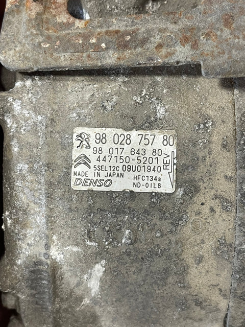 Citroen Berlingo/Peugeot Partner AIR CONDITIONING PUMP (2Pin) With Hoses 2008-2016 P/N 9802875780 - 10