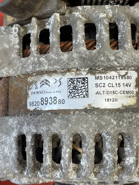 Citroen Berlingo/Dispatch /Peugeot Partner/Vauxhall Combo/Toyota Proace City ALTERNATOR 1.5 2019-2024 P/N 9820893880 - 15