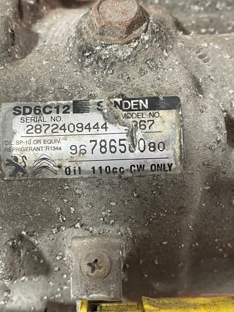 Citroen Berlingo/Peugeot Partner AIR CONDITIONING PUMP W/ HOSE (2Pin) 2011-2018 P/N 9678656080 - 6