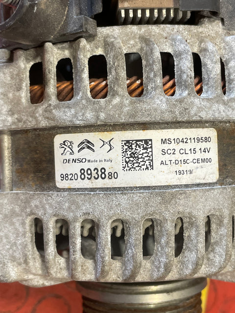 Citroen Berlingo/Dispatch /Peugeot Partner/Vauxhall Combo/Toyota Proace City ALTERNATOR 1.5 2019-2024 P/N 9820893880 - 10