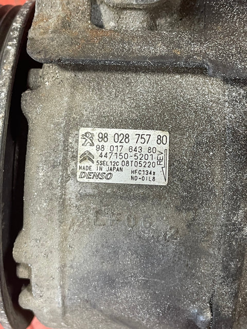 Citroen Berlingo/Peugeot Partner AIR CONDITIONING PUMP (2Pin) 2008-2016 P/N 9802875780 - 8