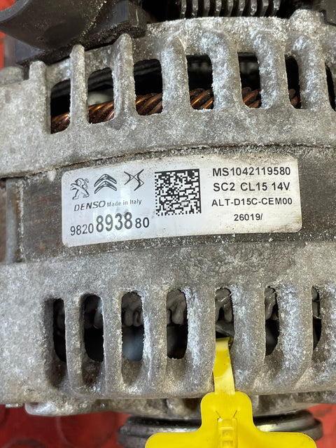 Citroen Berlingo/Dispatch /Peugeot Partner/Vauxhall Combo/Toyota Proace City ALTERNATOR 1.5 2019-2024 P/N 9820893880 - 12
