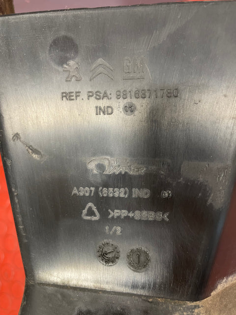 Citroen Berlingo/Peugeot Partner/Vauxhall Combo/Toyota Proace INTERCOOLER AIR DUCT CHANNEL 2019-2024 P/N 9816871780