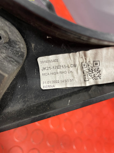 Ford Transit Custom WING MIRROR (Gloss Black / 8wire) Passenger's Side 2019-2023 P/N JK2117E715LCW