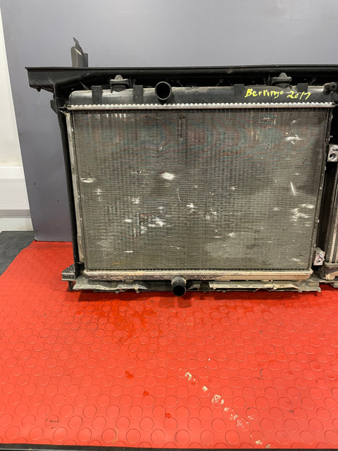 Peugeot Partner/Citroen Berlingo COMPLETE SLAM PANEL w/ RADIATOR,AC CONDENSER,FAN,RESISTOR,INTERCOOLER, & SIDE COVER MK2 1.6 HDI 2016-2018 P/N 9682720580 - 1