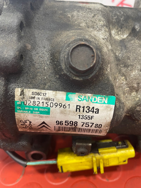 Citroen Berlingo/Peugeot Partner AIR CONDITIONING COMPRESSOR PUMP 1.6HDI 2008-2018 P/N 9659875780