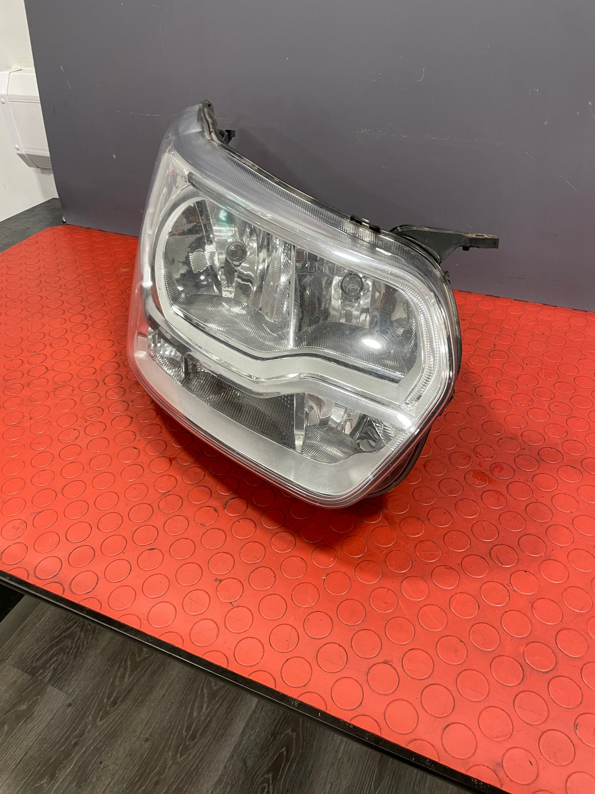 Ford Transit HEADLIGHT HALOGEN BULB With LED DRL CHROME Driver's Side O/S 2013-2018 P/N BK3113D152B / BK3113D152AD