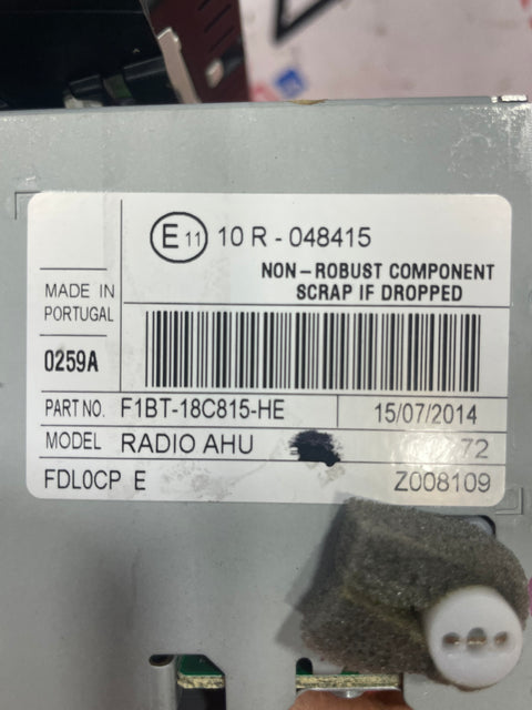Ford Transit Connect RADIO CD PLAYER AND SCREEN 2014 P/N F1B118C815HE EM5T18B955BA