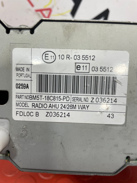 Ford Transit Custom RADIO AND CD PLAYER UNIT (FITS OTHER FORDS ASWELL) 2013-2018 P/N BM5T18C815PD