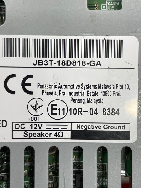 Ford Ranger Wildtrak RADIOHEAD UNIT 2022 P/N JB3T18D818GA