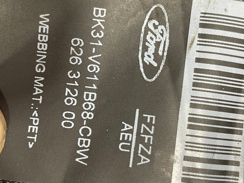 Ford Transit MK8 Tipper Crew Cab REAR RIGHT SEAT BELT P/N BK31V611B68CBW