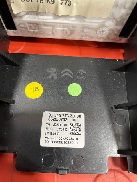 Peugeot Partner/Citroen Berlingo/Vauxhall Combo/Toyota Proace City MULTI-FUNCTION RADIO TOUCH SCREEN 2019-2024 P/N 98345773ZD