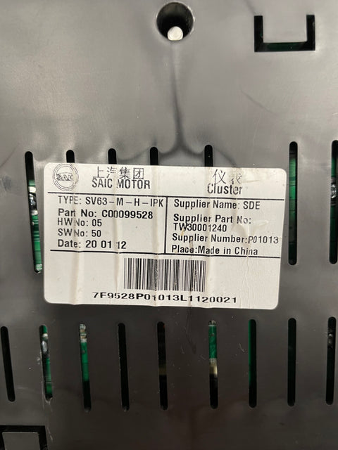 Saic Maxus Deliver 9 SPEEDOMETER / INSTRUMENT CLUSTER PANEL 2.0 2021-2024 P/N C00099528