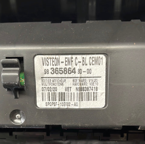 2020 Vauxhall Vivaro Radio screen, head-unit and controls