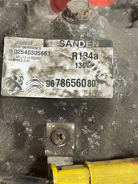 Citroen Berlingo/Peugeot Partner AIR CONDITIONING PUMP W/ HOSE (2Pin) 2011-2018 P/N 9678656080 - 2