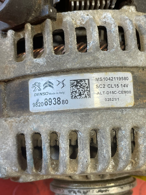 Citroen Berlingo/Dispatch /Peugeot Partner/Vauxhall Combo/Toyota Proace City ALTERNATOR 1.5 2019-2024 P/N 9820893880 - 9