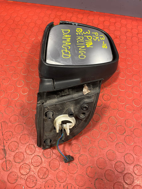 **DAMAGED** Citroen Berlingo/Peugeot Partner WING MIRROR Passengers Side 3 PIN 2013-2018 P/N 232636103 - 9