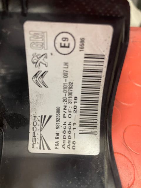 Citroen Berlingo/Peugeot Partner/Vauxhall Combo/Toyota Proace City PASSENGER'S SIDE TAILLIGHT 2019-2024 P/N 9819235880 - 2