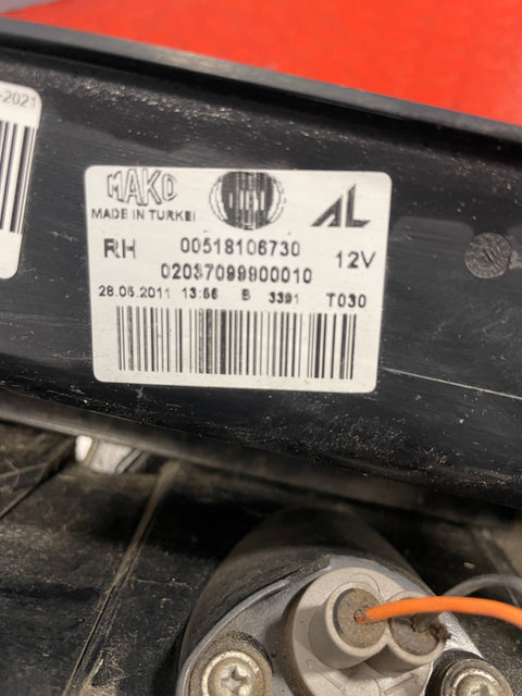 Fiat Doblo TAILLIGHT DRIVER SIDE 2010-2021 P/N 00518106730 - 1