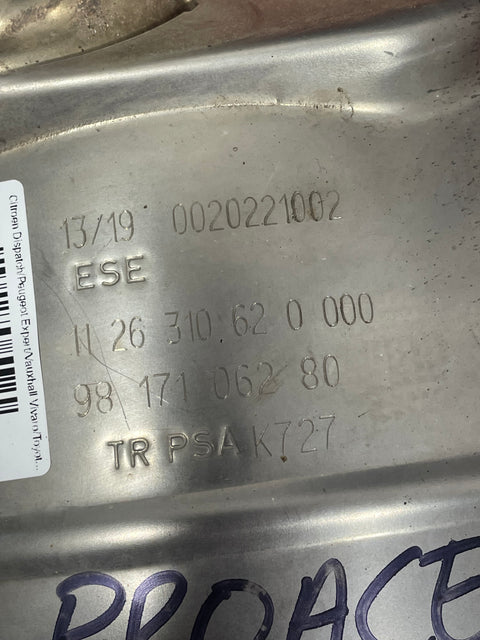 Citroen Dispatch/Peugeot Expert/Vauxhall Vivaro/Toyota Proace CATALYTIC CONVERTER DPF (W/ Sensors) 2.0 2016-2024 P/N 9817106280