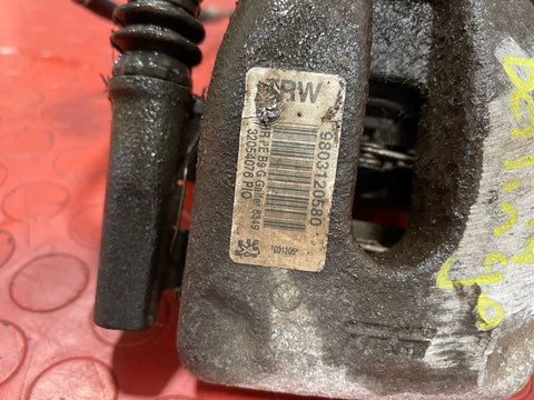 Citroen Berlingo/Peugeot Partner BRAKE CALIPER ASSEMBLY Rear Passenger's Side P/N 9803120580