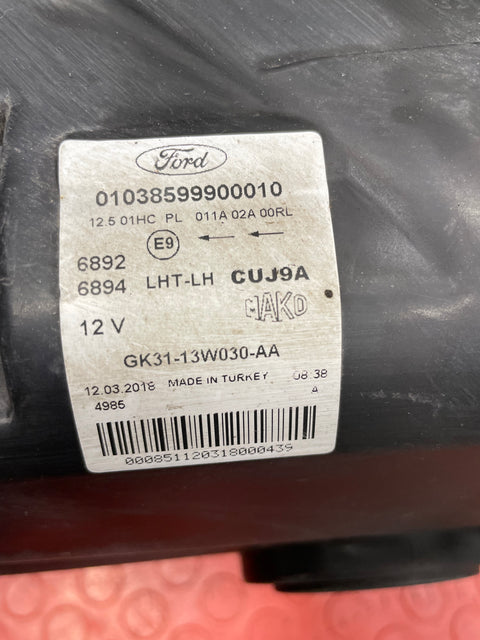 Ford Transit HEADLIGHT ASSEMBLY BLACK INTERIOR Passenger's Side (with Visible Lens Scratches) MK8 2.0 P/N GK3113W030AA / BK3113W030B