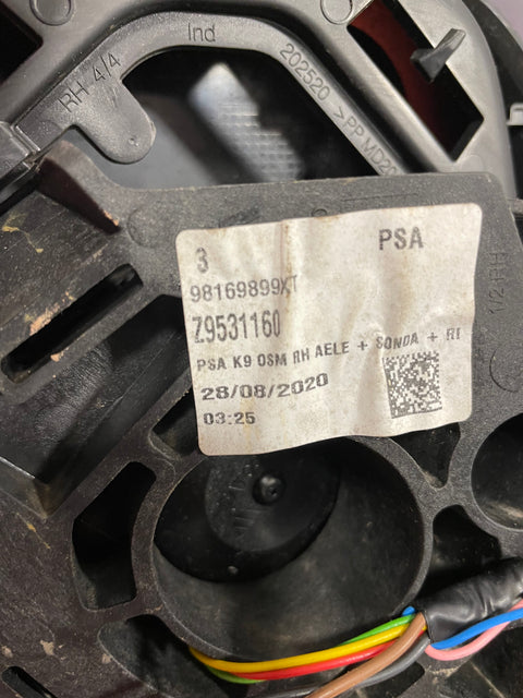 Citroen Berlingo/Peugeot Partner/Vauxhall Combo/Toyota Proace City DRIVER'S SIDE ELECTRIC WING MIRROR (w/o Back Cover / Black) 2019-2024 P/N 98169899XT - 2