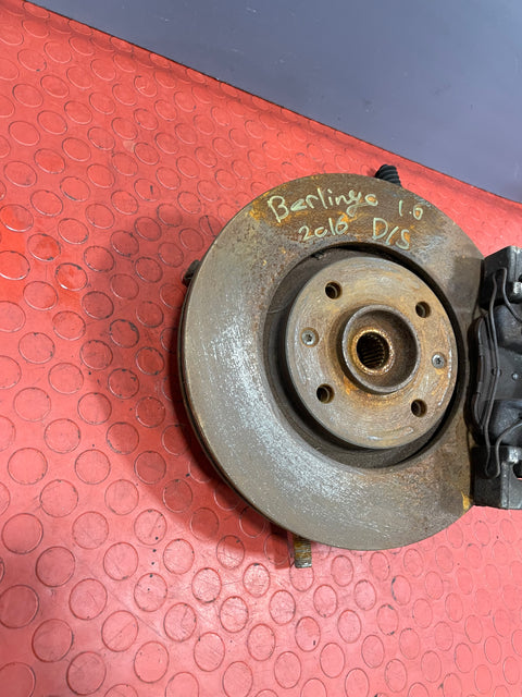 Citroen Berlingo/Peugeot Partner FRONT WHEEL HUB & BRAKE CALIPER ASSEMBLY Driver's Side 2008-2018 P/N 9670614080 - 1