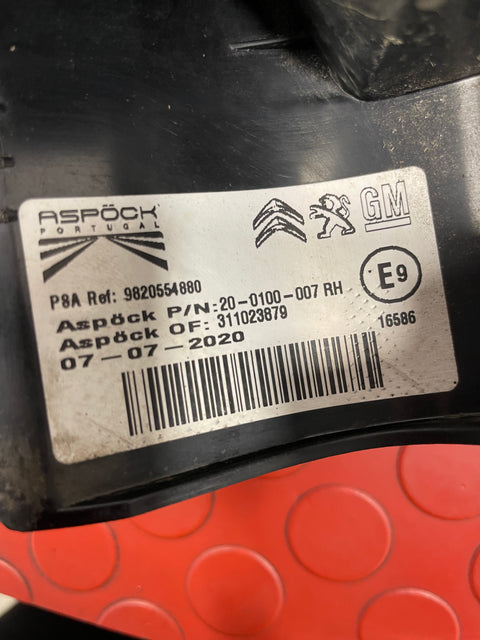 Citroen Berlingo/Peugeot Partner/Vauxhall Combo/Toyota Proace City TAILLIGHT DRIVER'S SIDE 2019-2024 P/N 9820554880 - 1