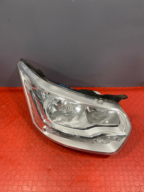 Ford Transit HEADLIGHT HALOGEN BULB with LED DRL CHROME Driver's Side 2013-2018 P/N BK3113D152AE / BK3113D152B